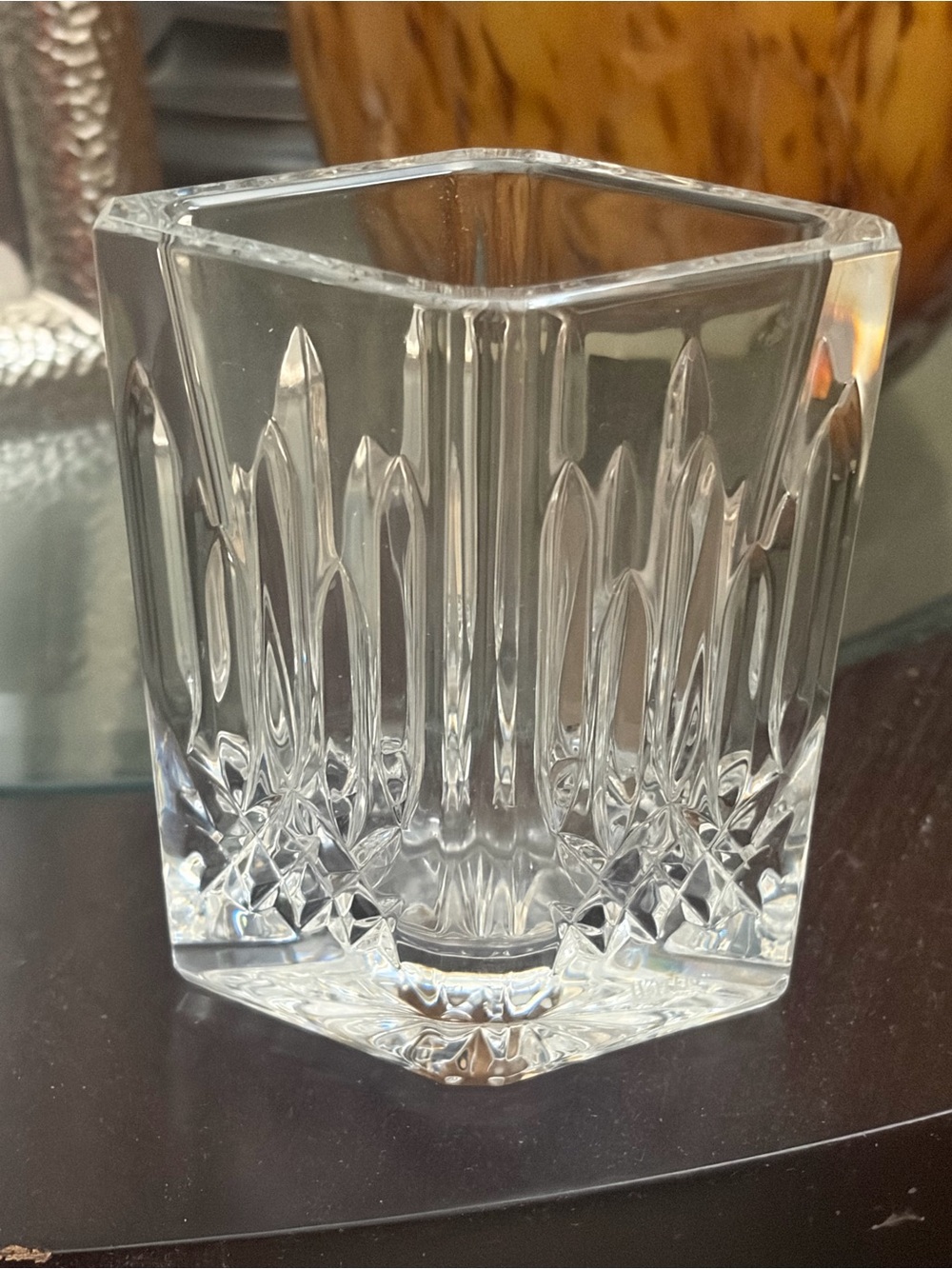 Waterford Clear Crystal Small Vase Cut-Glass Detail
